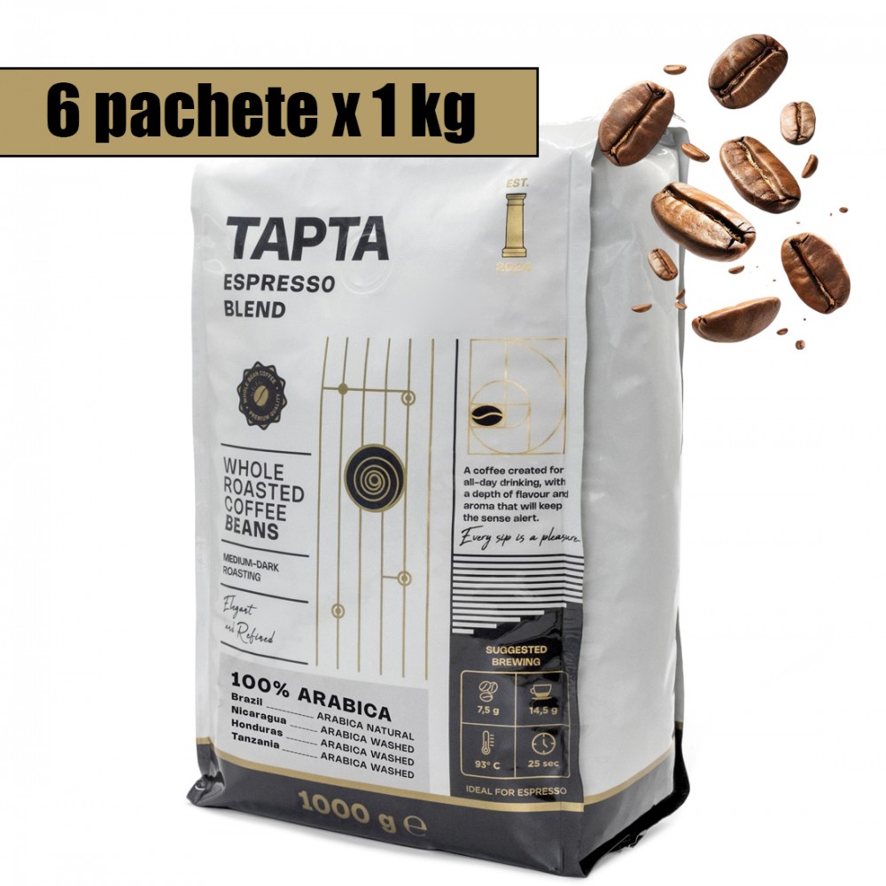 Tapta Arabica cafea boabe BAX 6 pachete x 1 kg Tapta Arabica cafea boabe BAX 6 pachete x 1 kg