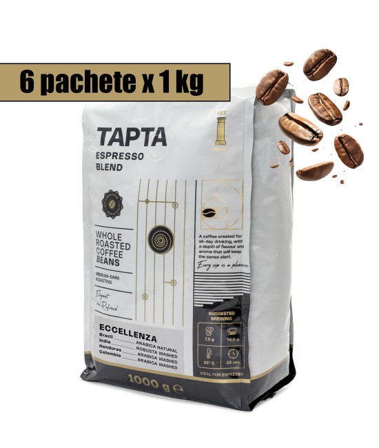 Tapta Eccellenza cafea boabe BAX 6 pachete x 1 kg BAX BEST SELLERS - Tapta Eccellenza cafea boabe BAX 6 pachete x 1 kg