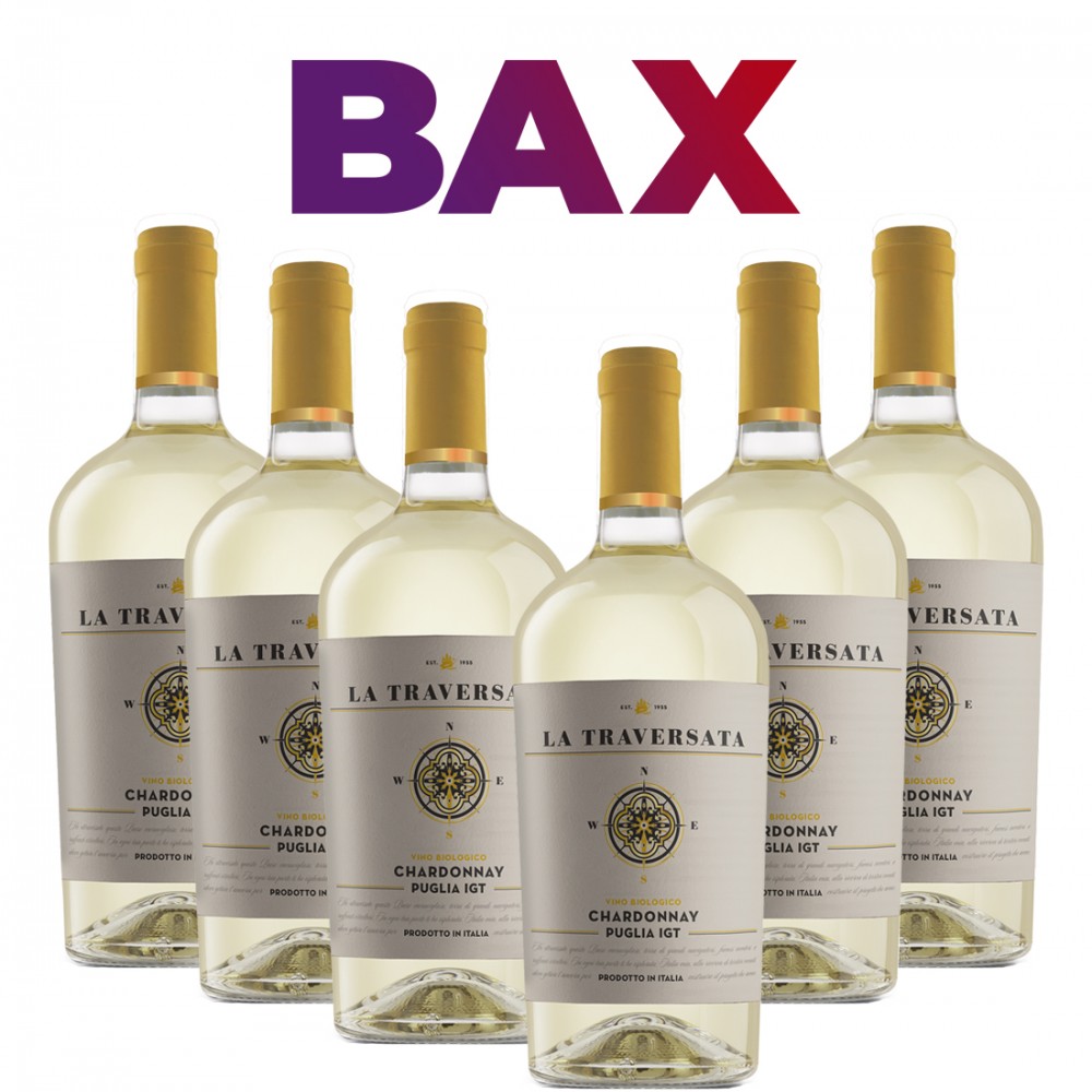 Corvezzo La Traversata Organic Chardonnay IGT Puglia BAX 6 st - Vin Alb Sec - Italia - 0.75L Corvezzo La Traversata Organic Chardonnay IGT Puglia BAX 6 st - Vin Alb Sec - Italia - 0.75L
