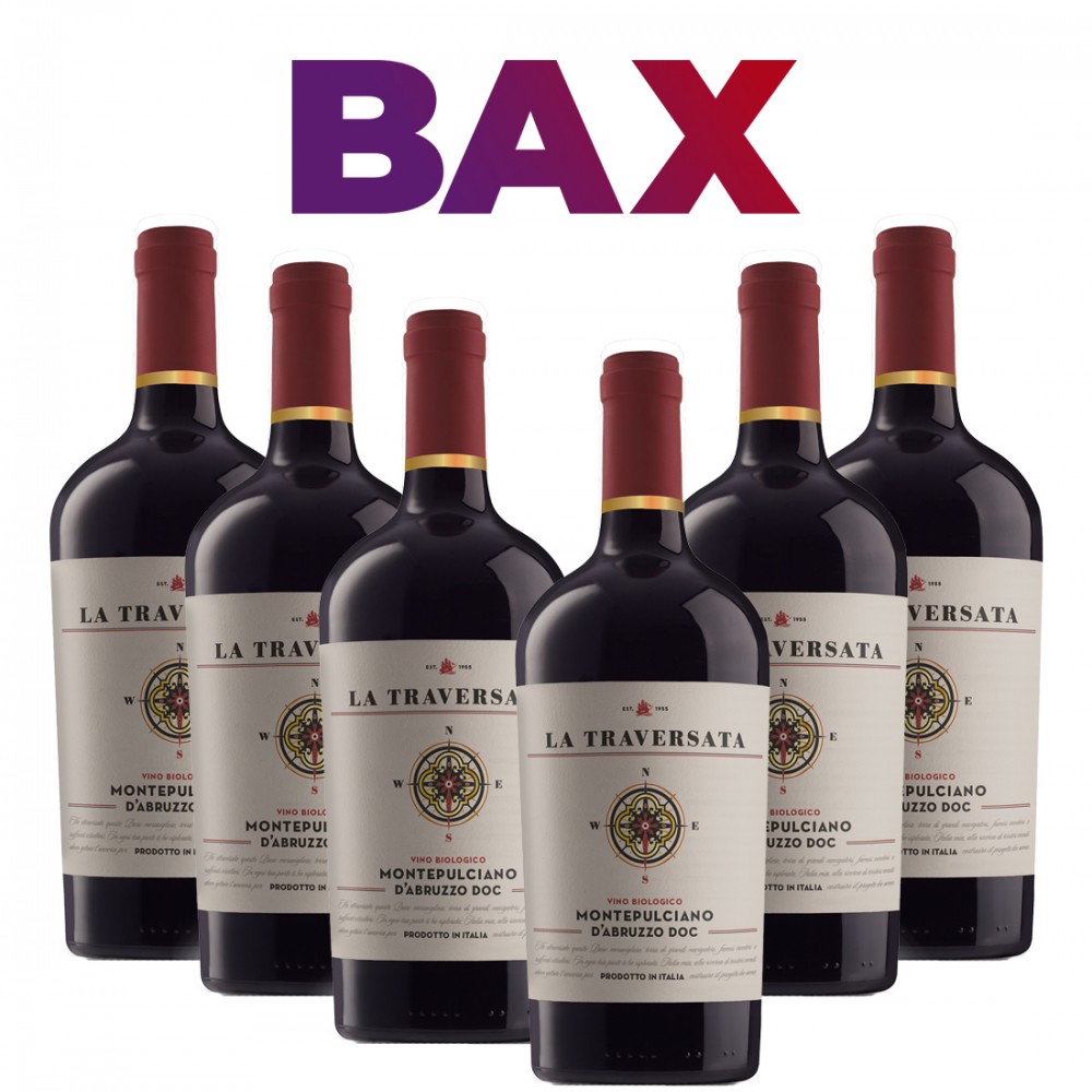 Corvezzo La Traversata Organic Montepulciano D'abruzzo BAX 6 st  - Vin Rosu Sec - Italia - 0.75L Corvezzo La Traversata Organic Montepulciano D'abruzzo BAX 6 st  - Vin Rosu Sec - Italia - 0.75L
