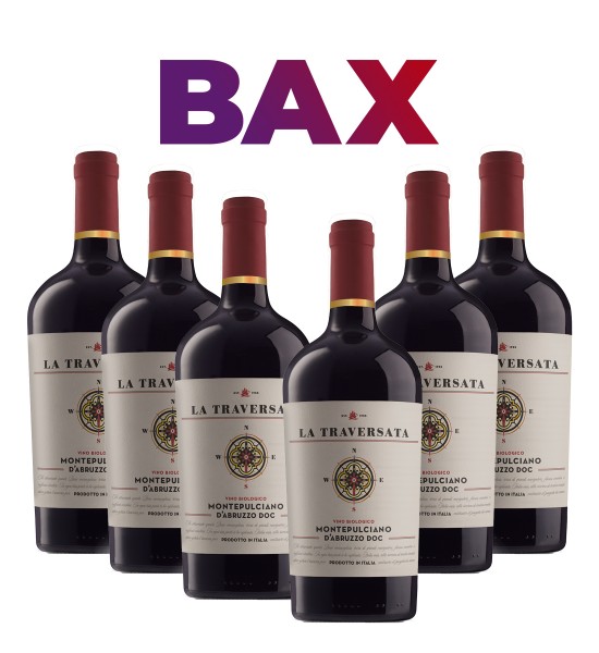 Corvezzo La Traversata Organic Montepulciano D'abruzzo BAX 6 st  - Vin Rosu Sec - Italia - 0.75L - 1