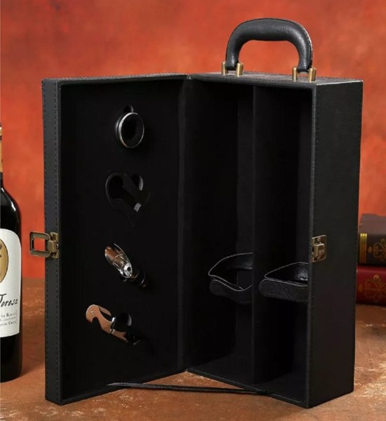 Cutie Deluxe Classical pentru 2 Sticle de Vin cu 4 Accesorii - Gift Set - 2