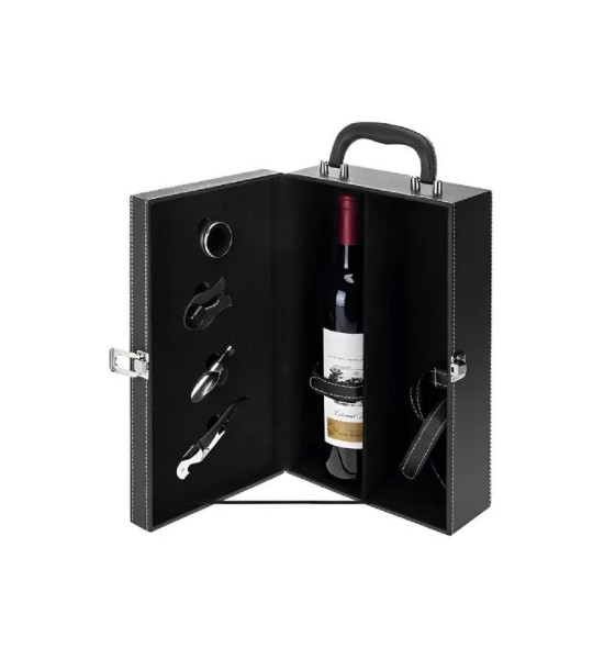 Cutie Deluxe pentru 2 Sticle de Vin cu 4 Accesorii - Gift Set - 3