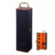 Cutie Deluxe pentru O Sticla de Vin cu 4 Accesorii - Interior Orange - Gift Set - 4