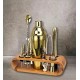 Cocktail Shaker Gold cu 11 Accesorii si Suport Bambus - Gift Set - 4