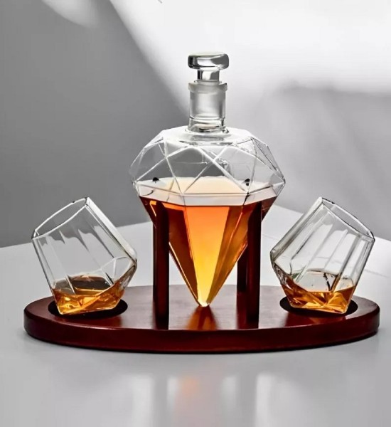 Decantor Diamant cu Doua Pahare Deluxe - Gift Set - 4