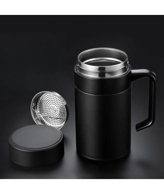 Termos negru din otel inoxidabil business 400 ml