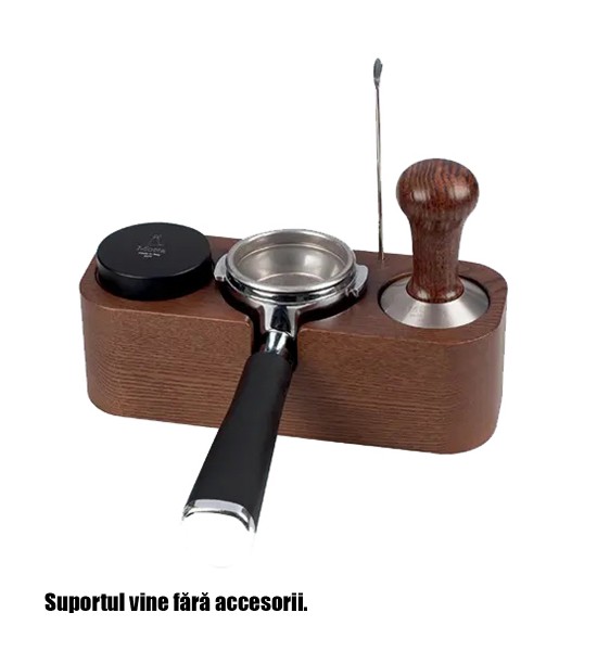 Metallurgica Motta - Suport din lemn pentru presator, portafiltru si nivelator - 1