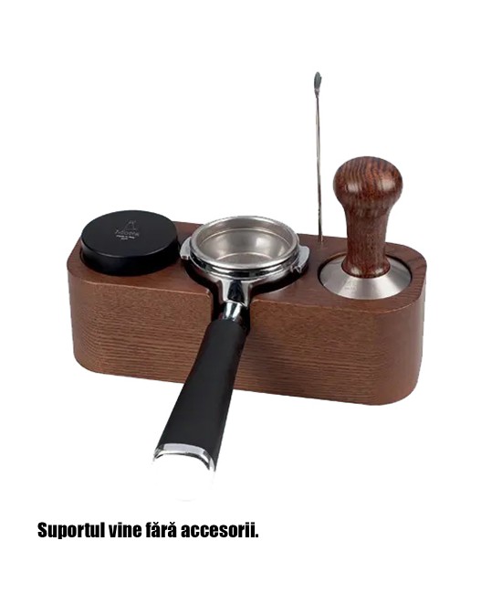 CADOURI - Metallurgica Motta - Suport din lemn pentru presator, portafiltru si nivelator