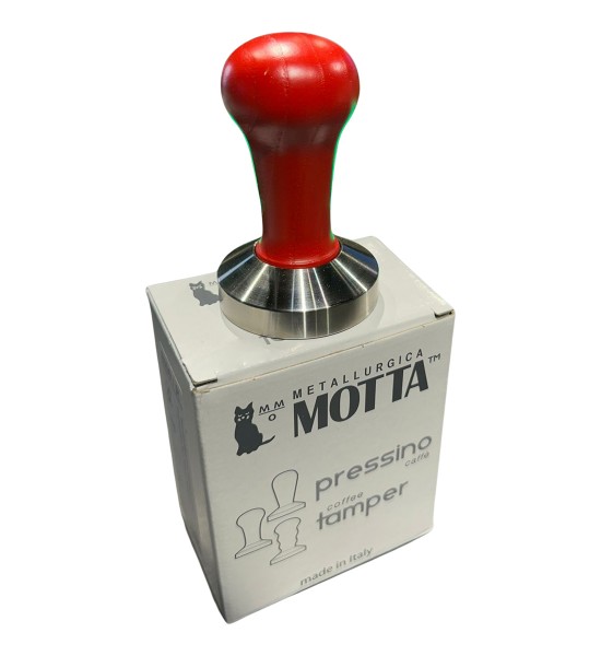 Metallurgica Motta - Tamper bombat cafea 58 mm - Maner rosu - 1