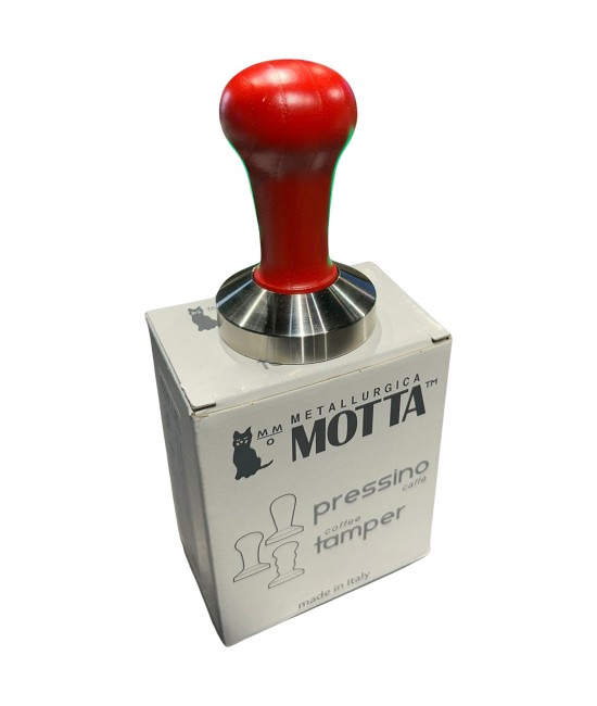 CADOURI - Metallurgica Motta - Tamper bombat cafea 58 mm - Maner rosu