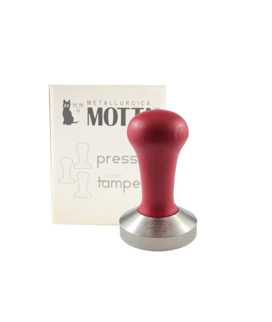 CADOURI - Metallurgica Motta - Tamper plat cafea 58 mm - Maner rosu