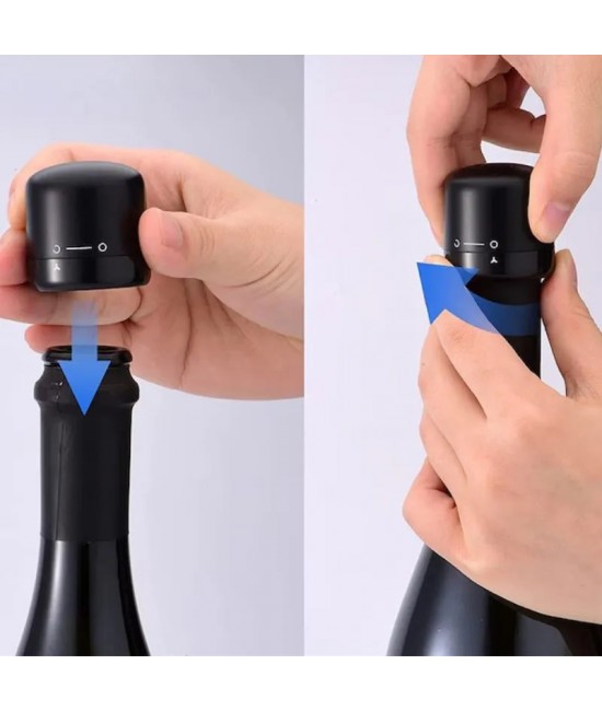 UTILE | AMUZANTE - Dop negru vacuum pentru sticla de vin