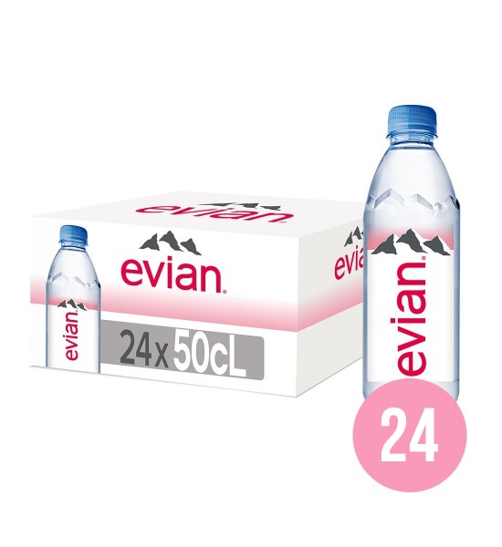 Evian apa minerala naturala plata BAX 24 fl. x 0.5L - 1