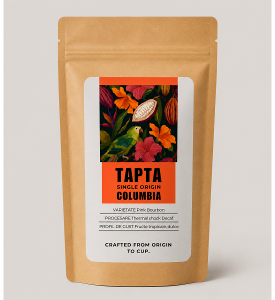 Tapta Columbia - Pink Bourbon - Thermal Shock Decaf - cafea boabe 250 g - 1