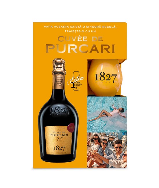 Purcari Cuvee Alb de Purcari Gift Set  - Vin Spumant Alb Brut - Republica Moldova - Vin 0.75L Purcari Cuvee Alb de Purcari Gift Set  - Vin Spumant Alb Brut - Republica Moldova - Vin 0.75L