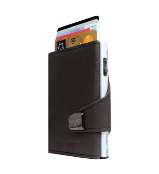 Tru Virtu Portofel Click Slide Nappa Brown Silver Tru Virtu Portofel Click Slide Nappa Brown Silver