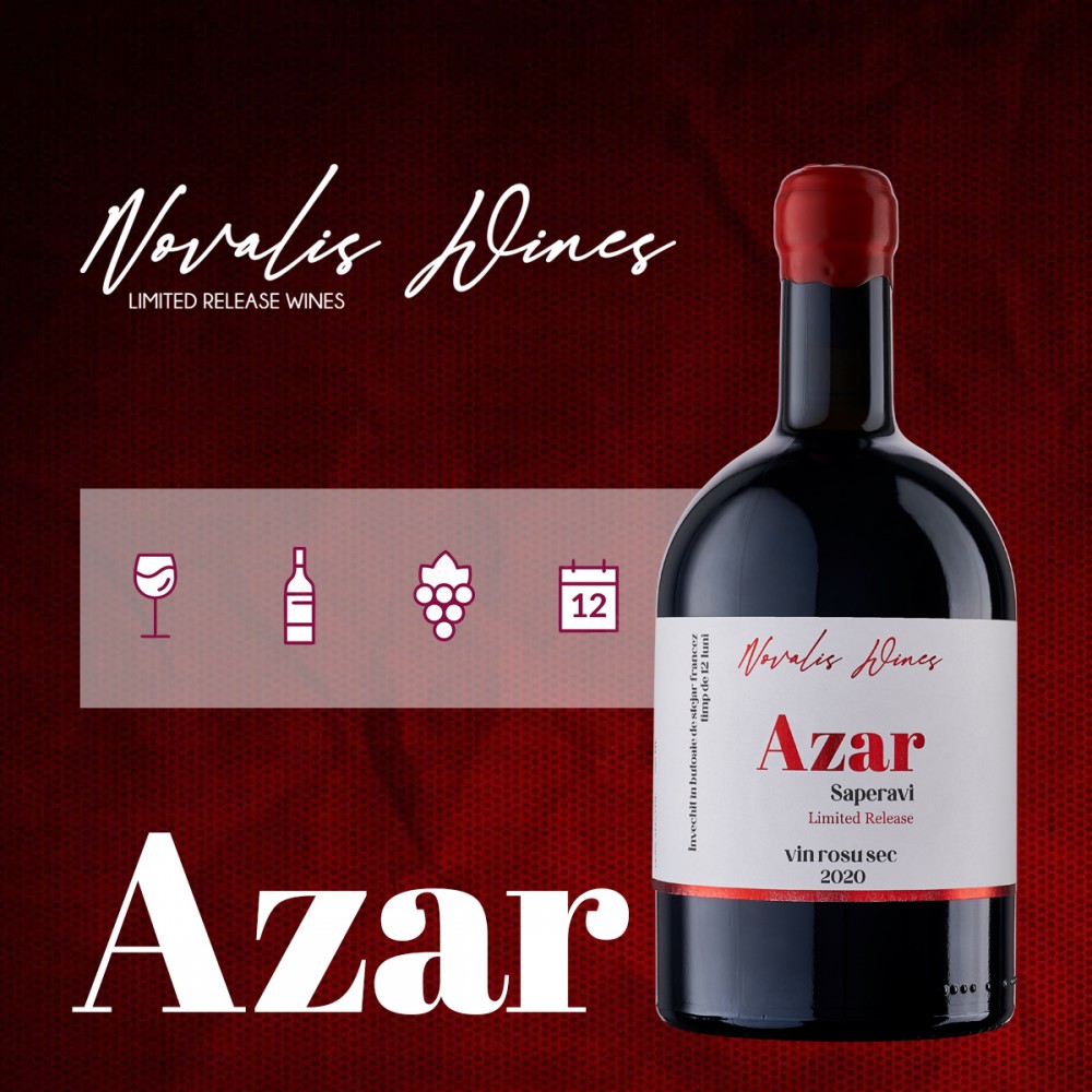 Novalis Wines AZAR Saperavi - Vin Rosu Sec - Romania - 0.75L Novalis Wines AZAR Saperavi - Vin Rosu Sec - Romania - 0.75L
