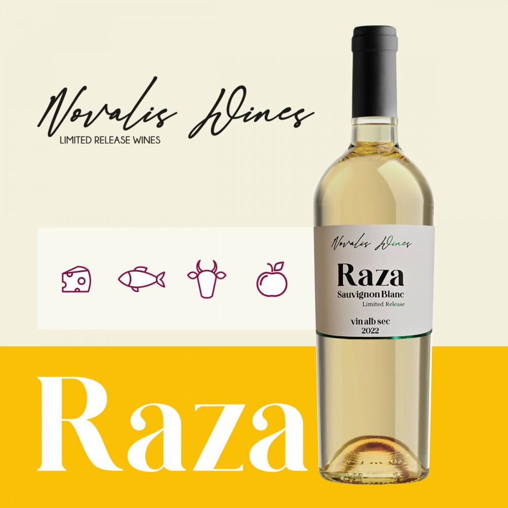 Novalis Wines RAZA Sauvignon Blanc - Vin Alb Sec - Romania - 0.75L Novalis Wines RAZA Sauvignon Blanc - Vin Alb Sec - Romania - 0.75L