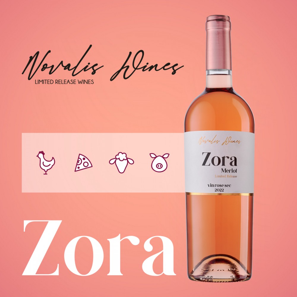 Novalis Wines ZORA Merlot - Vin Rose Sec - Romania - 0.75L Novalis Wines ZORA Merlot - Vin Rose Sec - Romania - 0.75L