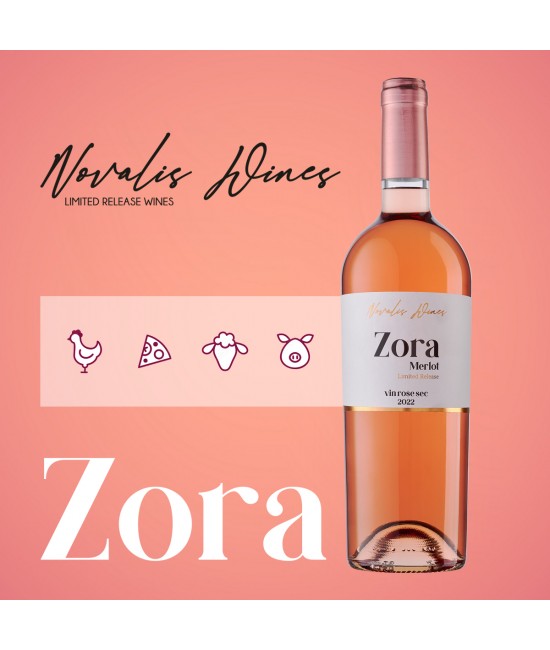 Novalis Wines ZORA Merlot - Vin Rose Sec - Romania - 0.75L Recomandari Pascale - Novalis Wines ZORA Merlot - Vin Rose Sec - Romania - 0.75L