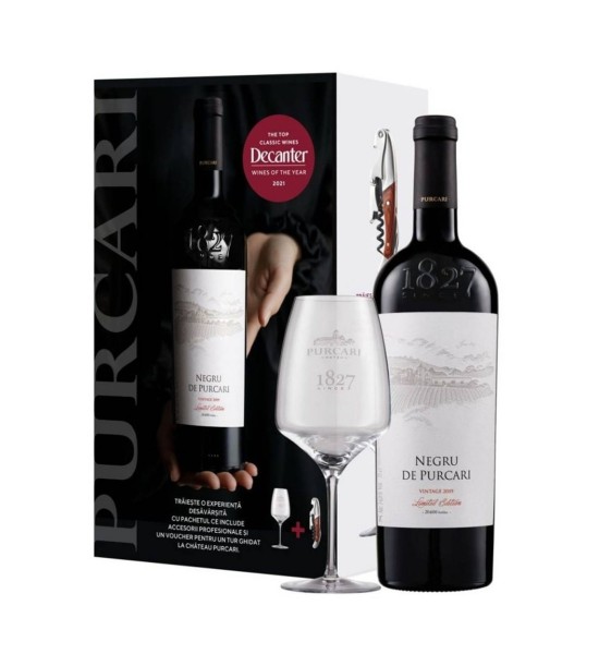 Purcari Negru de Purcari Vintage Gift Set - Vin Rosu Sec - Republica Moldova - 0.75L - 1