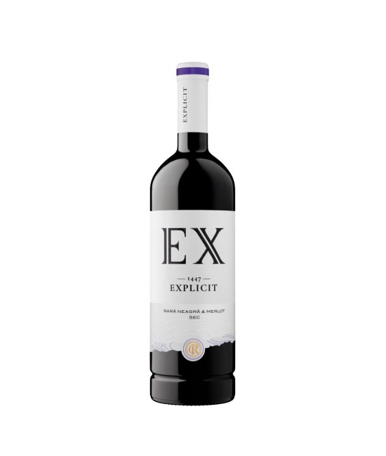VINURI ROMANIA - Recas Explicit Rara Neagra - Merlot DOP CMD - Vin Rosu Sec- Romania - 0.75L
