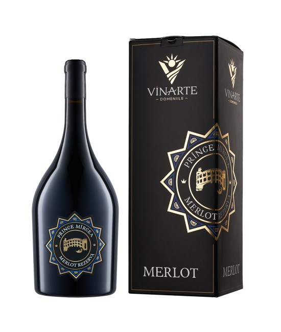 Vinarte Prince Mircea Merlot Magnum - Vin Rosu Demisec - Romania - 1.5L Vinarte Prince Mircea Merlot Magnum - Vin Rosu Demisec - Romania - 1.5L