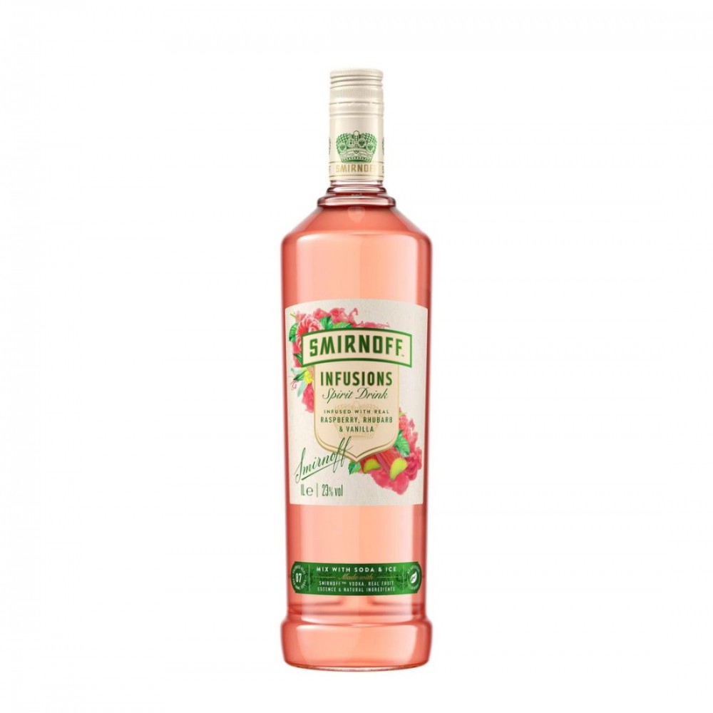 Smirnoff Infusions Raspberry Rhubarb Vanilla Vodka 1L Smirnoff Infusions Raspberry Rhubarb Vanilla Vodka 1L