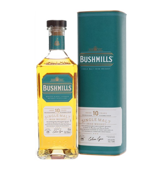 Bushmills Triple Distilled 10 ani Single Malt Irish Whiskey 0.7L - 1