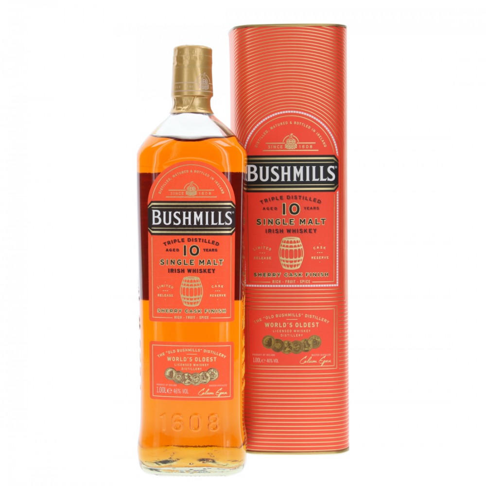 Bushmills Triple Distilled Sherry Cask Finish 10 ani Single Malt Irish Whiskey 1L Bushmills Triple Distilled Sherry Cask Finish 10 ani Single Malt Irish Whiskey 1L