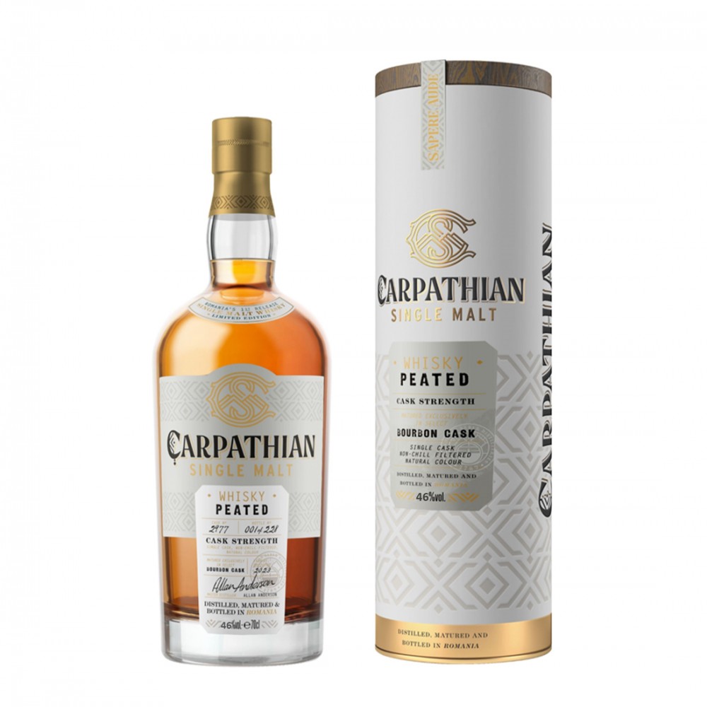 Alexandrion Carpathian Single Malt Whisky Peated Cask Strength Bourbon Cask 0.7L Alexandrion Carpathian Single Malt Whisky Peated Cask Strength Bourbon Cask 0.7L