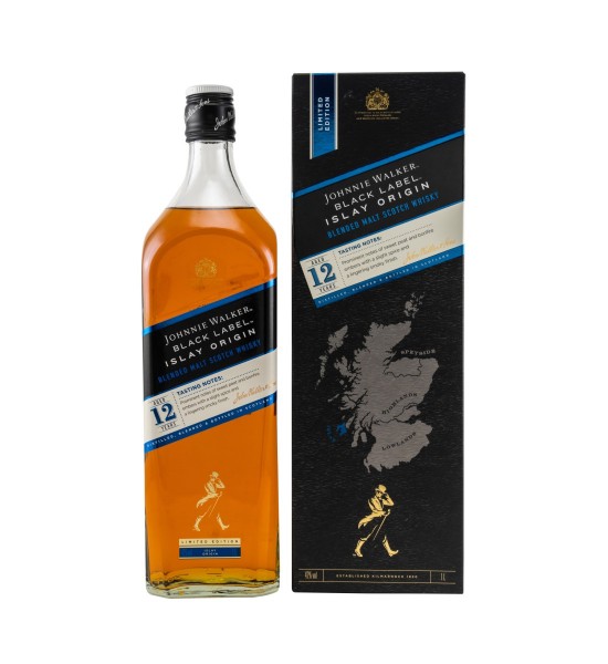 Johnnie Walker Black Label Islay Origin 12 ani Blended Malt Scotch Whisky 1L - 1