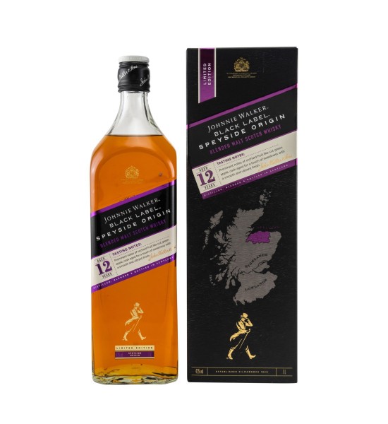 Johnnie Walker Black Label Speyside Origin 12 ani Blended Malt Scotch Whisky 1L - 1