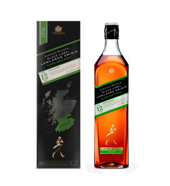 Johnnie Walker Black Label Lowlands Origin 12 ani Blended Scotch Whisky 1L - 1