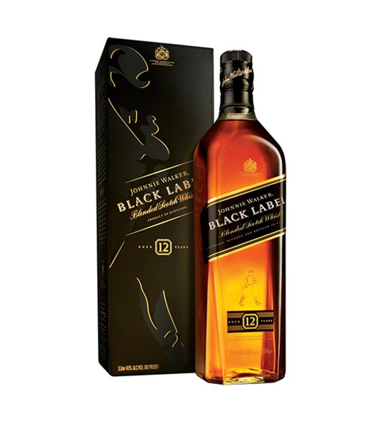 Johnnie Walker Black Label 12 ani Blended Scotch Whisky 1L - 1