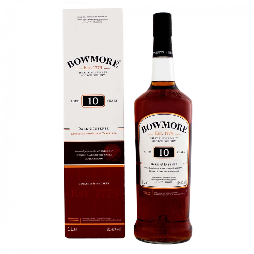 Bowmore 10 ani Islay Single Malt Scotch Whisky 1L