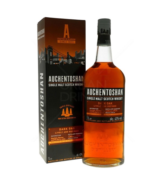 Auchentoshan Dark Oak Lowland Single Malt Scotch Whisky 1L - 1