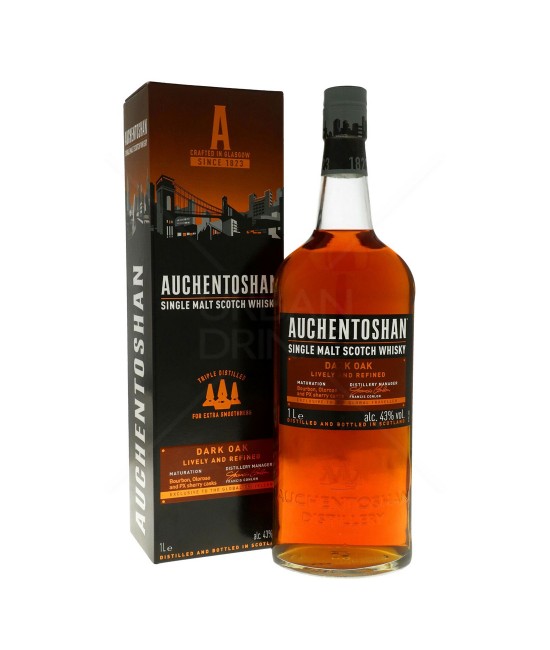 Auchentoshan Dark Oak Lowland Single Malt Scotch Whisky 1L