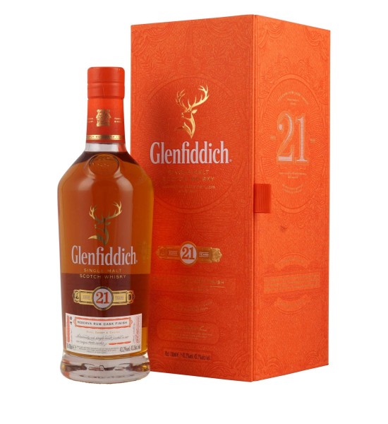 Glenfiddich Reserva RUm Cask Finish 21 ani Speyside Single Malt Scotch Whisky 0.7L - 1