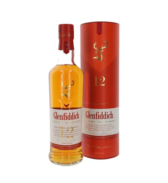 Glenfiddich Triple Oak 12 ani Cutie Speyside Single Malt Scotch Whisky 0.7L - 1