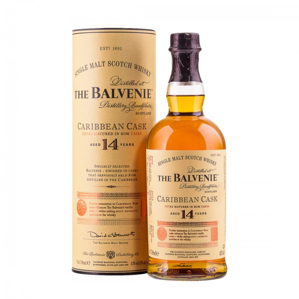 The Balvenie Caribbean Cask 14 ani Speyside Single Malt Scotch Whisky 0.7L