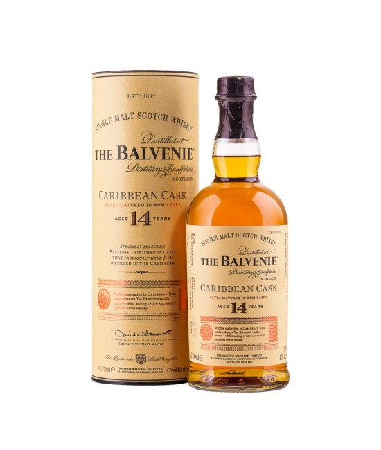 The Balvenie Caribbean Cask 14 ani Speyside Single Malt Scotch Whisky 0.7L The Balvenie Caribbean Cask 14 ani Speyside Single Malt Scotch Whisky 0.7L