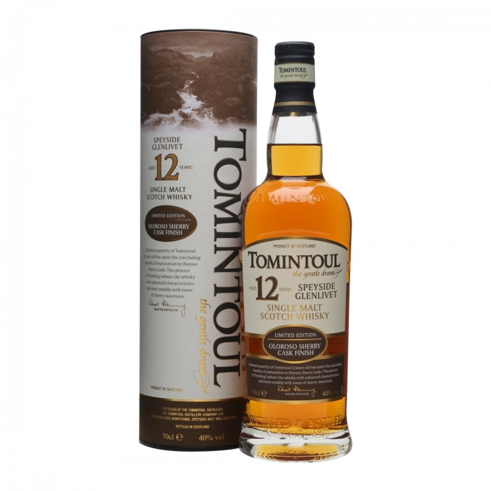Tomintoul Oloroso Cherry Cask Finish 12 ani Speyside Single Malt Scotch Whisky 0.7L
