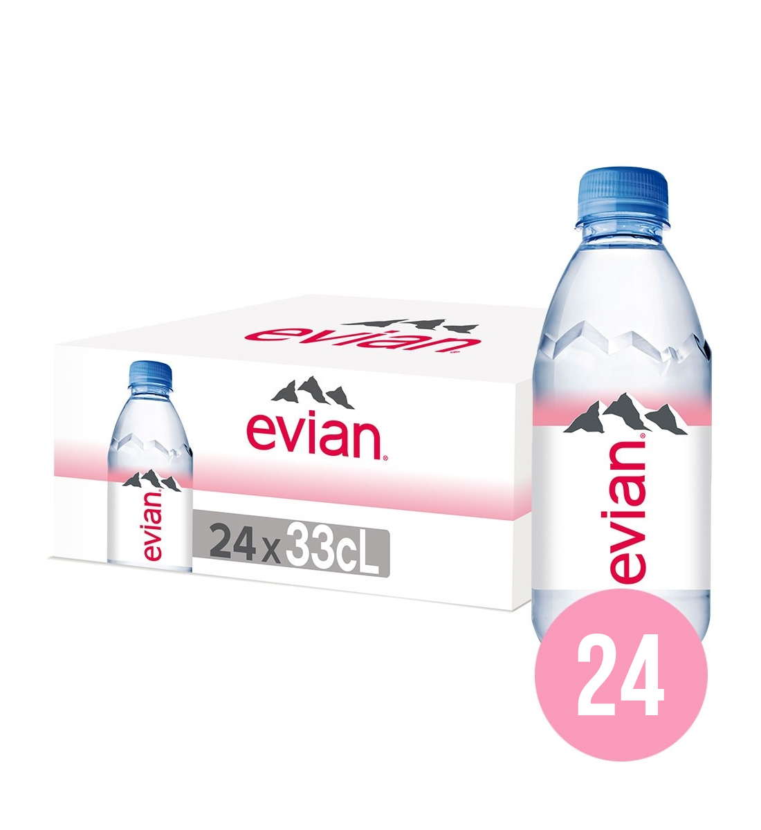 Evian apa minerala naturala plata BAX 24 fl. x 0.33L 0.33L