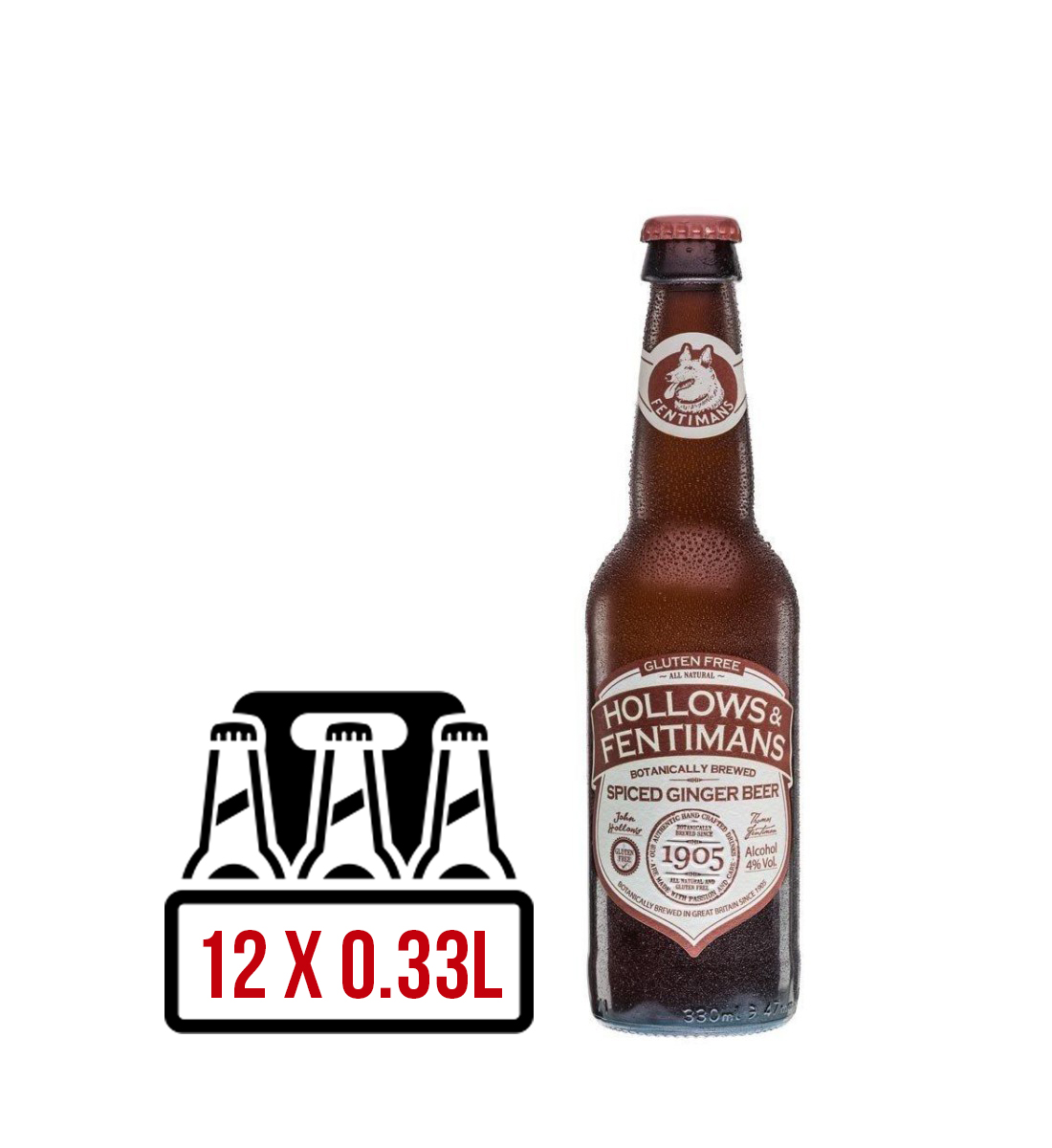 Hollows & Fentimans Spiced Ginger Beer BAX 12 st. x 0.33L