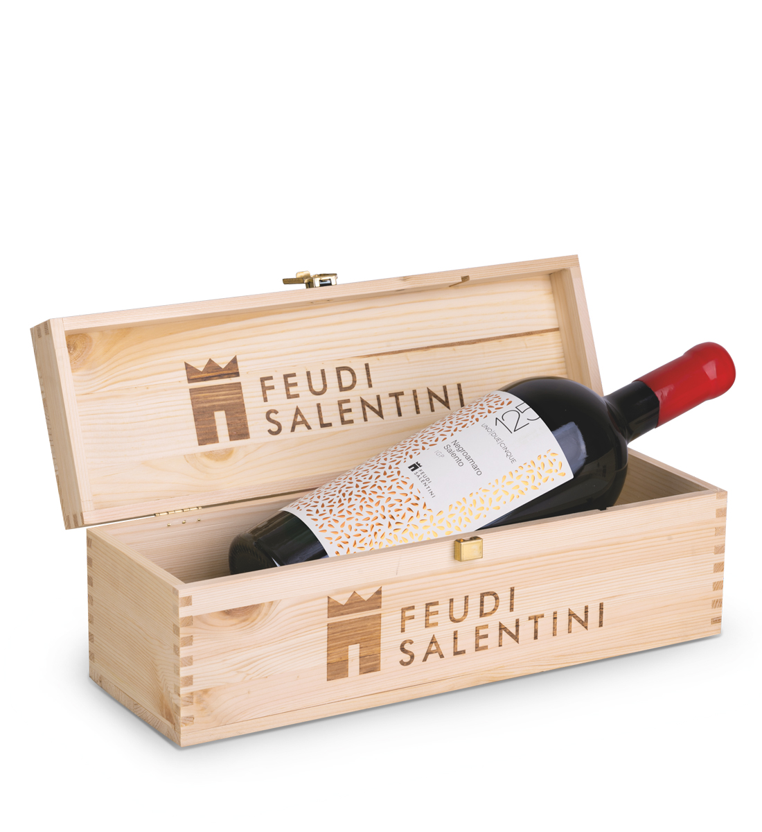 Feudi Salentini 125 Negroamaro del Salento IGP Magnum Cutie Lemn - Vin Rosu Sec - Italia - 1.5L