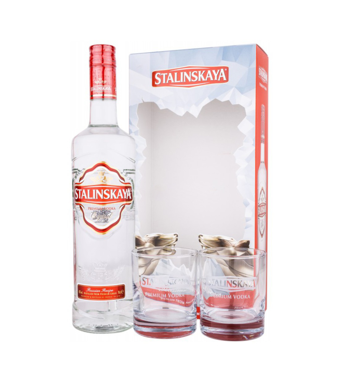 Stalinskaya Red Vodka Gift Set 0.7L 0.7L