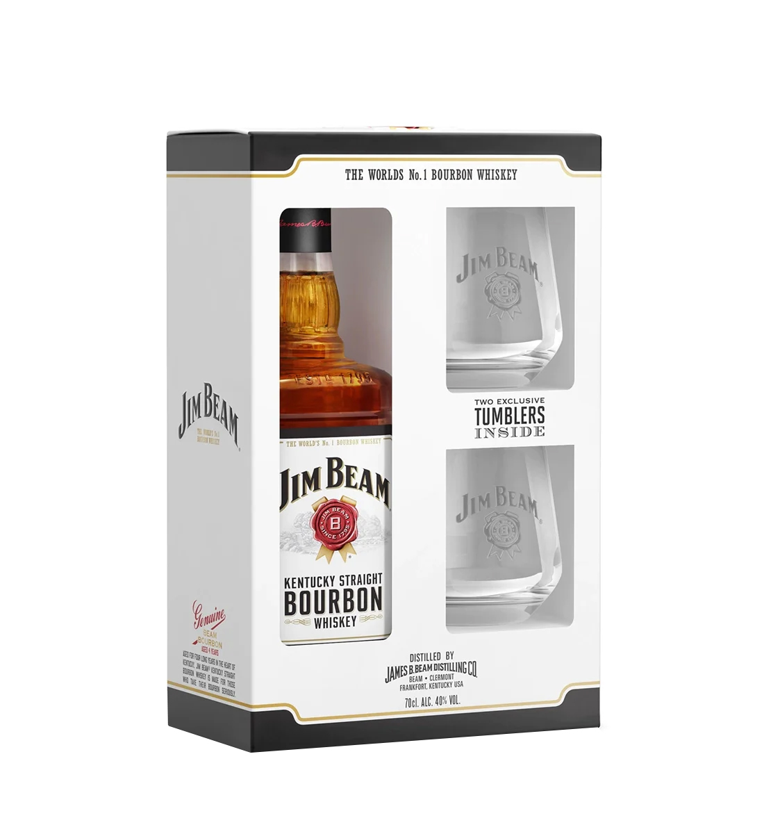 Jim Beam White Whiskey Gift Set 0.7L 0.7L