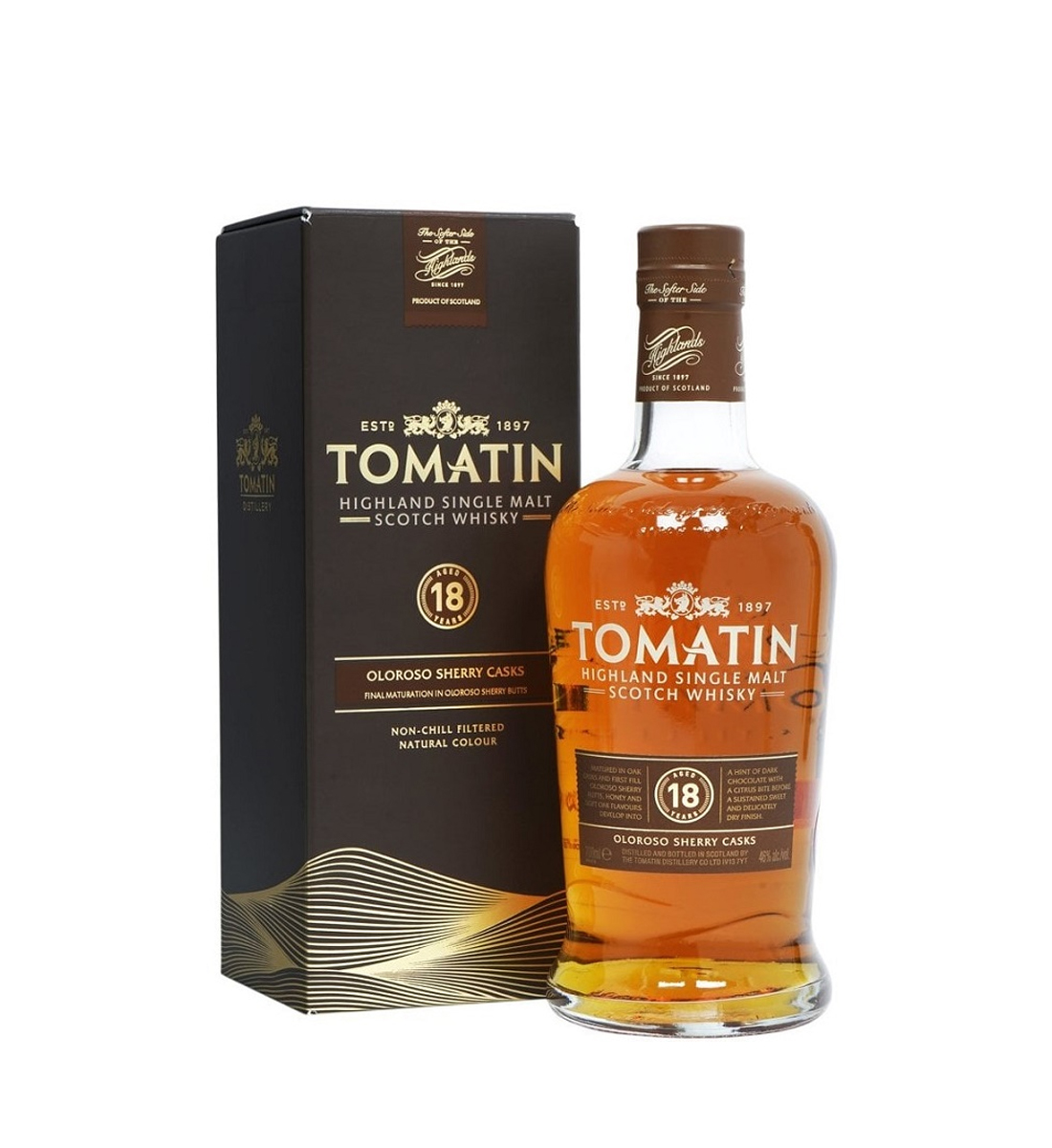 Tomatin 18 ani Highland Single Malt Scotch Whisky 0.7L